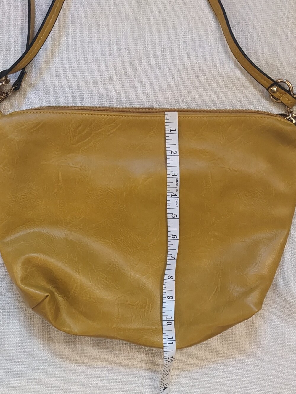 Jen & Co Mustard Yellow Crossbody Purse Vegan Leather Bag - Picture 4 of 9